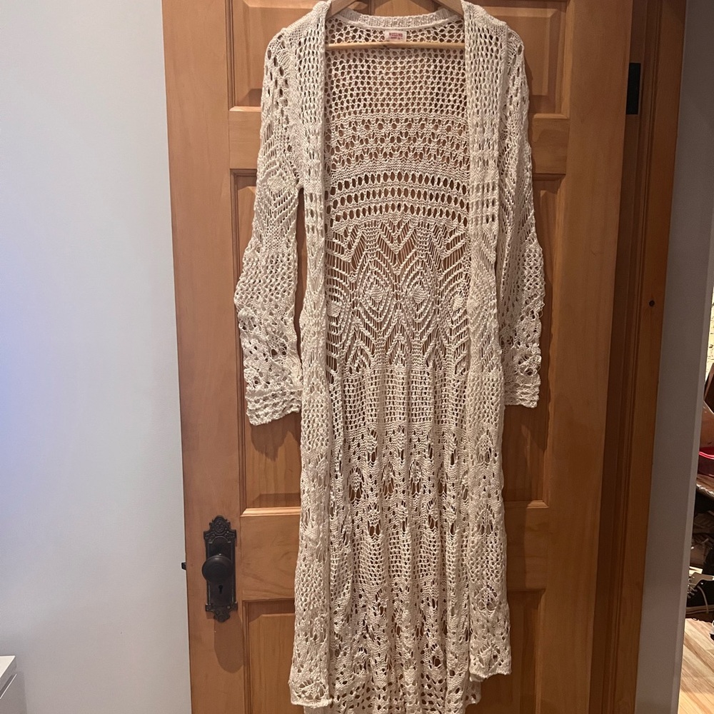 Long knit cardigan